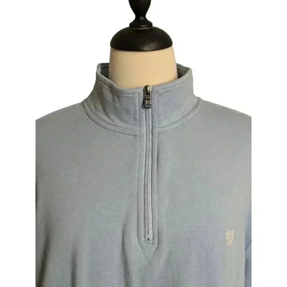 Chaps Men's XL Blue Everyday Fleece 1/4 Zip Sweatshirt with Front Pocket - Picture 3 of 8